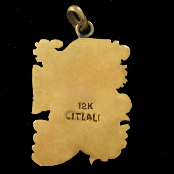 Citlali Aztec Quetzalcoatl "Feathered Serpent" 12K Gold Pendant - Picture 2 of 2